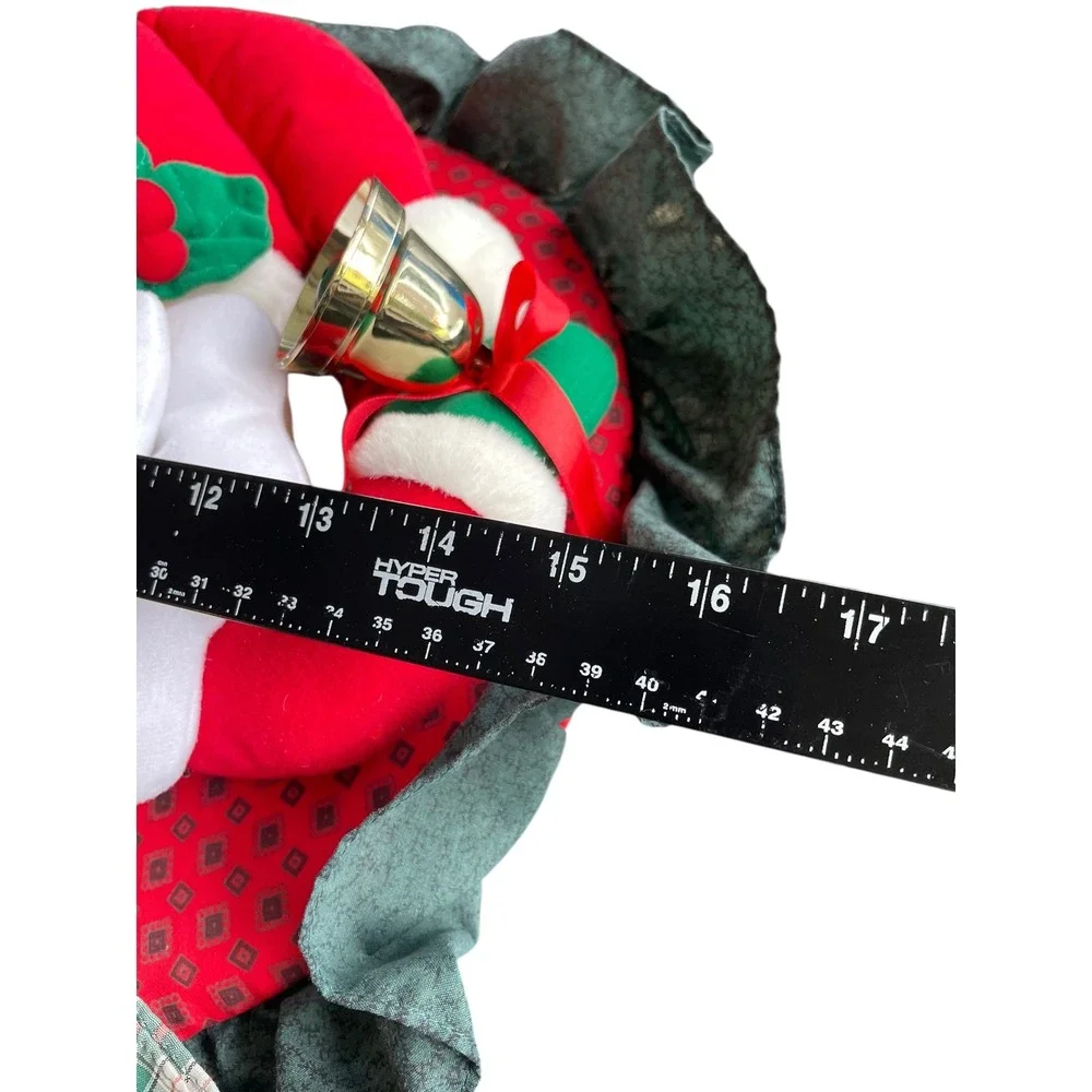 Vintage Christmas Santa Wreath Decoration Candy Cane Holiday Decor Light & Sound